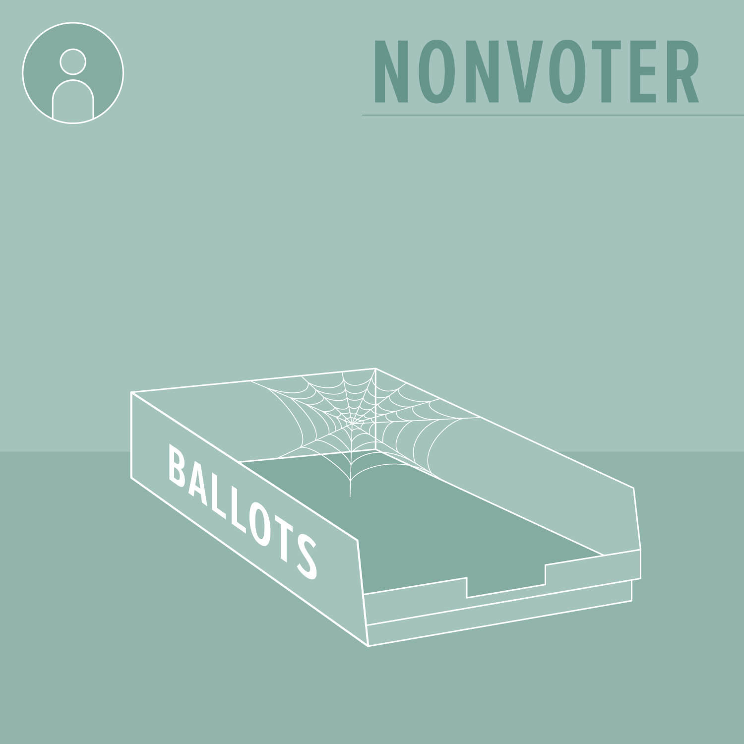 An image of an empty ballot box that says 'nonvoter'