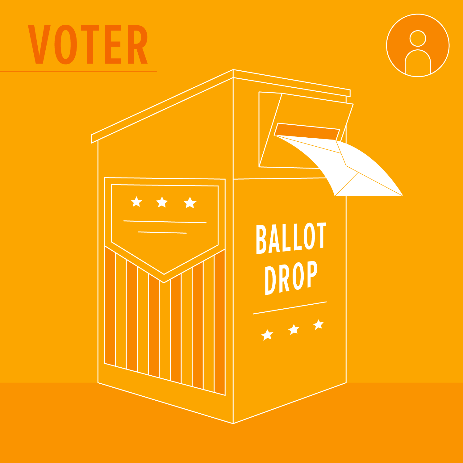 An image of a full ballot box that says 'voter'